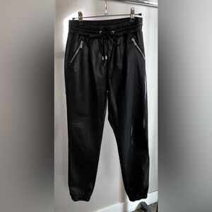 Bar III Black faux Leather Pants